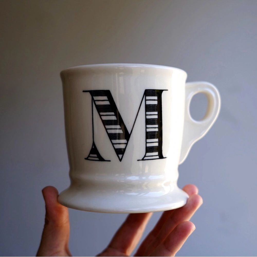 Anthropologie Monogram Initial Letter M Coffee Tea Mug